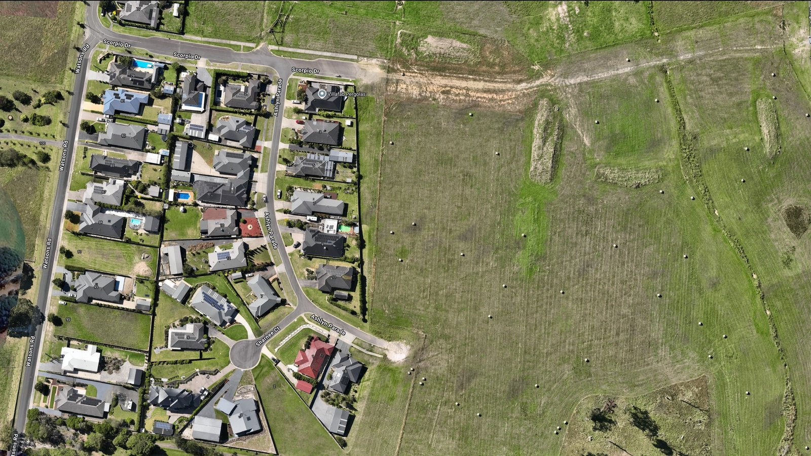 Residential subdivision orthomosaic mapping from aerial drone imagery
